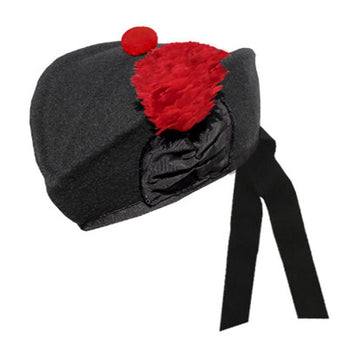 Black Glengarry With Red Toorie - biznimart